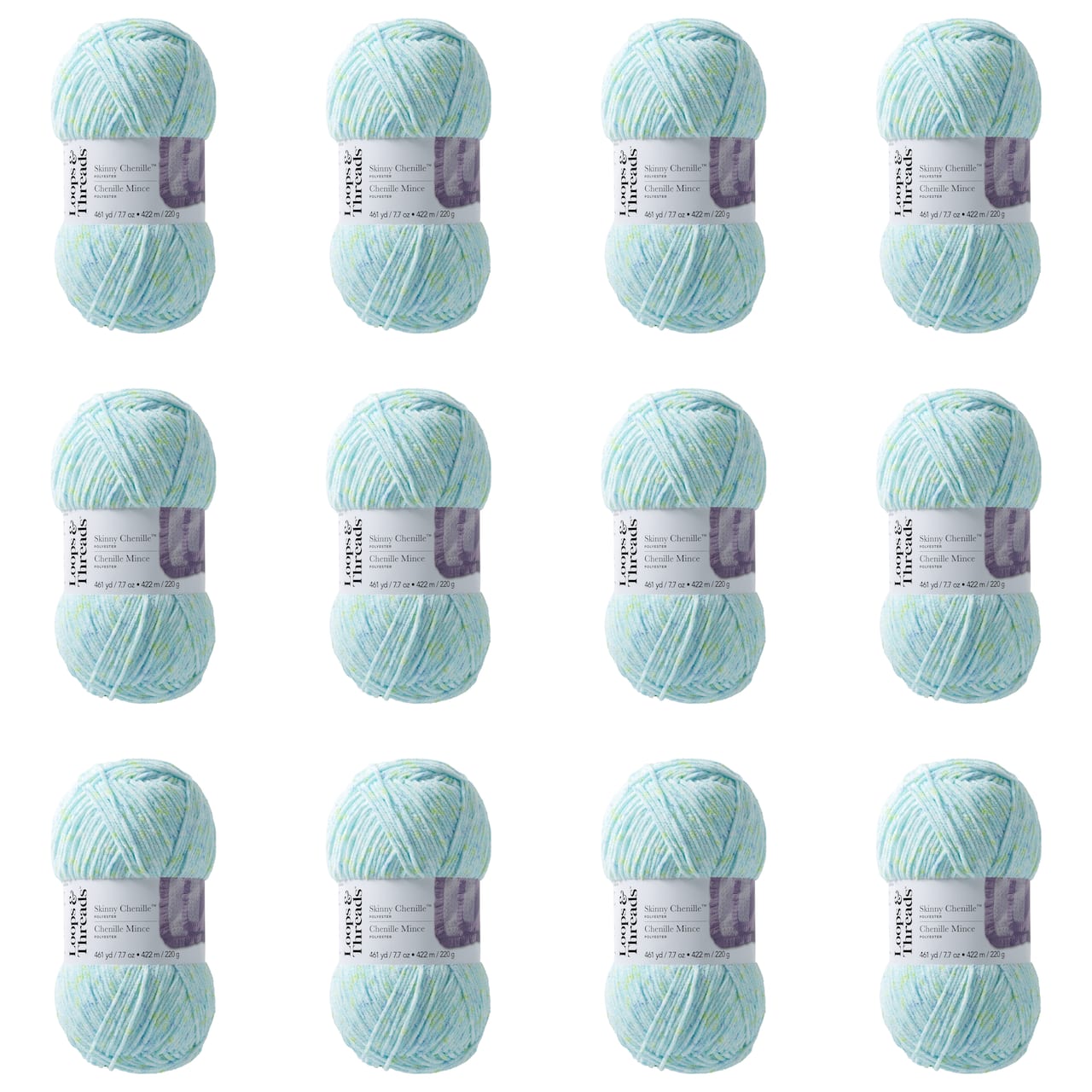 12 Pack: Skinny Chenille™ Multi Yarn by Loops & Threads®